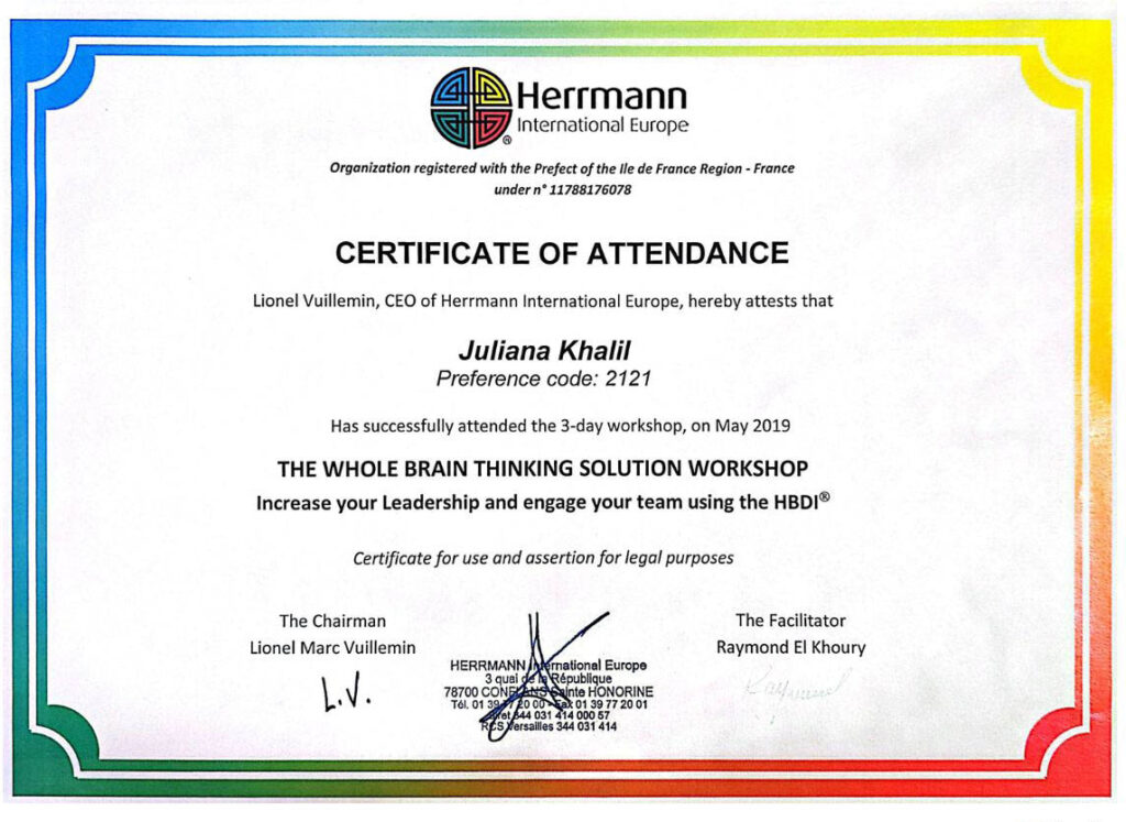 Herrmann International Europe Certificate